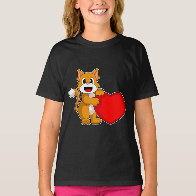T-shirt Coeur de chat (Devant)