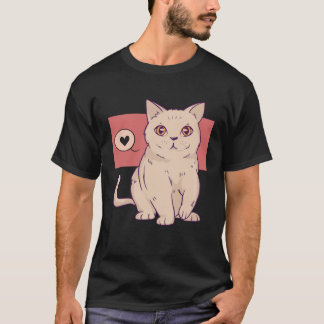 T-shirt coeur de chat mignon