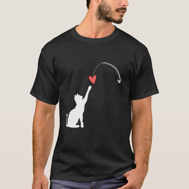 T-shirt Coeur de chat Valentine's Day Kitty Love Cute Coup (Devant)