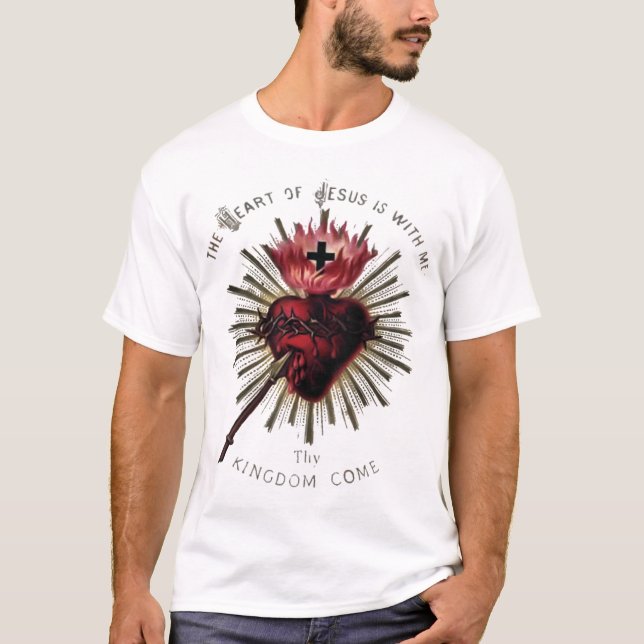 T-shirt Coeur de chemise de Jésus (Devant)
