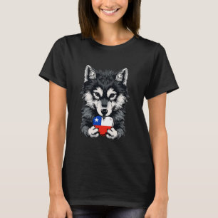 T-shirt Cœur de Chili Loup Fierté Chilienne Racines Chilie