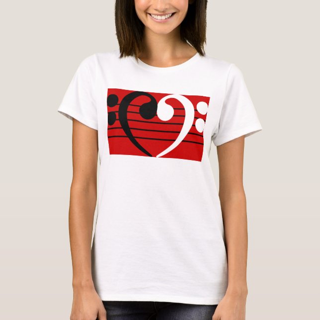 T-shirt Coeur de clef basse (Devant)