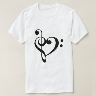 T-shirt Coeur de clef basse et de clef triple