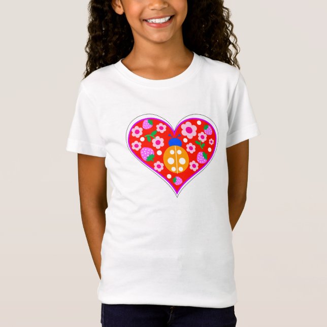 T-Shirt coeur de coccinelle (Devant)