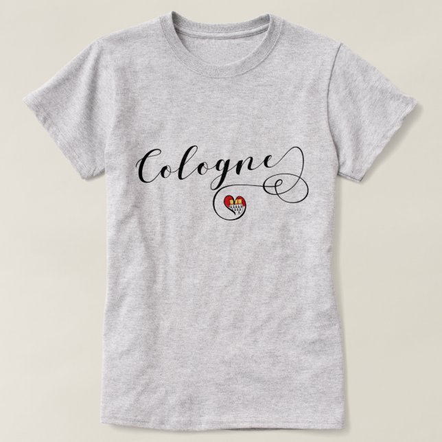 T-shirt Coeur de Cologne, Cologne, Rhénanie du Nord-Westph (Design devant)