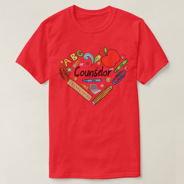T-shirt Coeur De Conseiller De L'Enseignant Avec Stuff T-S (Design devant)