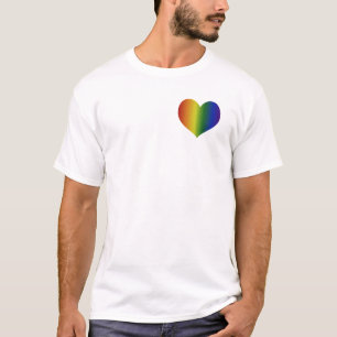 T-shirt Coeur de couleur arc-en-ciel