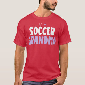 T-shirt Coeur de couleur drôle de football grand-mère dire