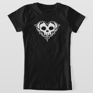 T-shirt Coeur de crâne décoratif