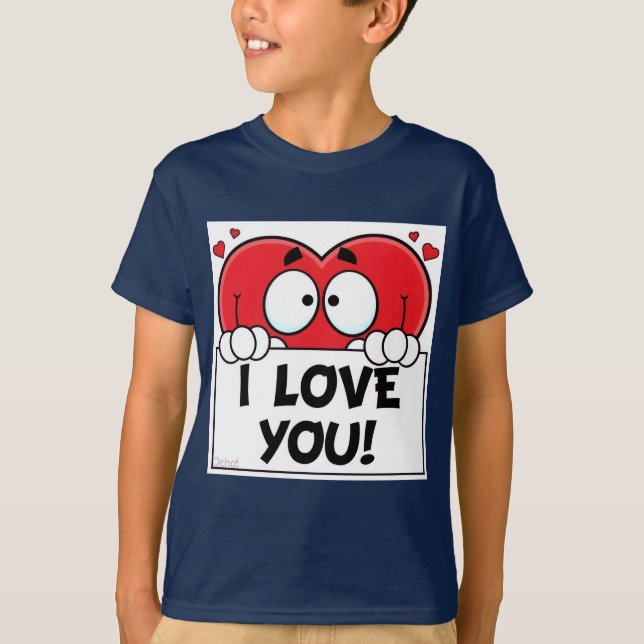 T-shirt Cœur de dessin animé  (Devant)
