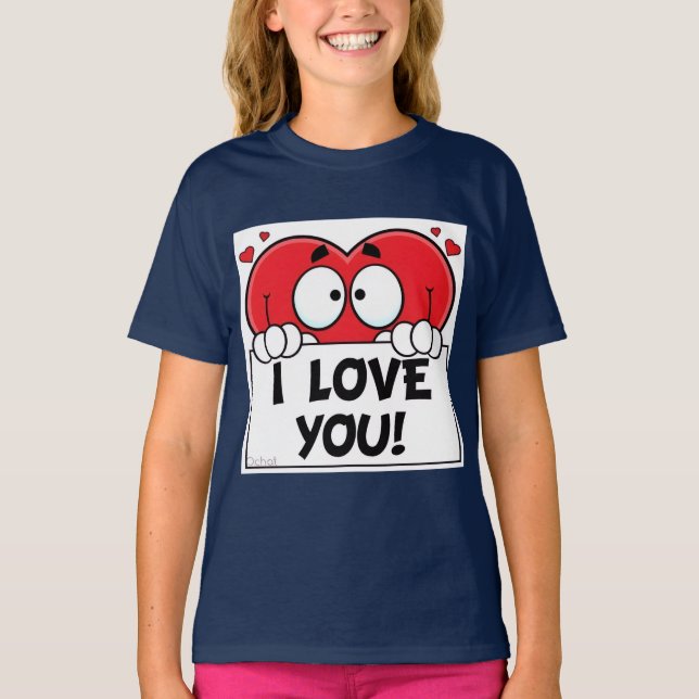 T-shirt Cœur de dessin animé  (Devant)