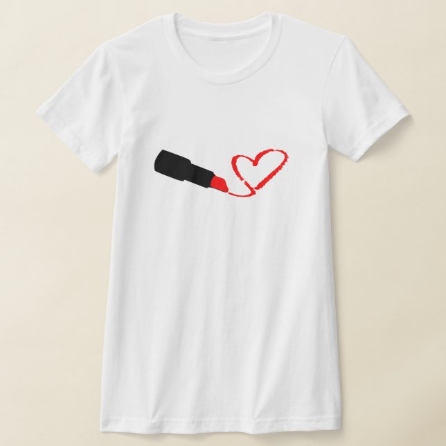 T-SHIRT COEUR DE DESSIN LIPSTICK PERSONNALISABLE (Poser)