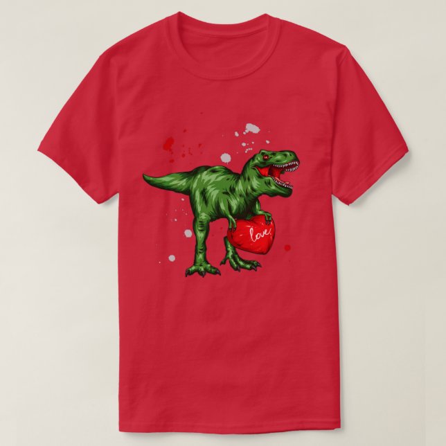 T-shirt coeur de dinosaure valentine (Design devant)
