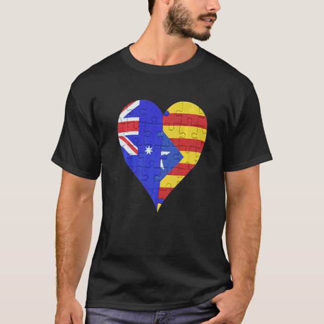 T-shirt Cœur de drapeau catalan australien (Devant)