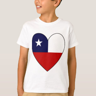 T-shirt Cœur de drapeau chilien Saint-Valentin