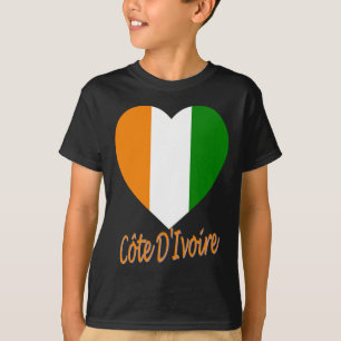 T-shirt Coeur de drapeau de Cote D'Ivoire
