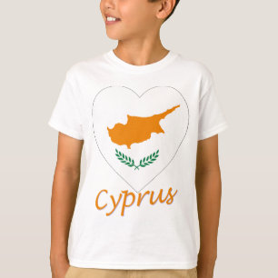 T-shirt Coeur de drapeau de la Chypre