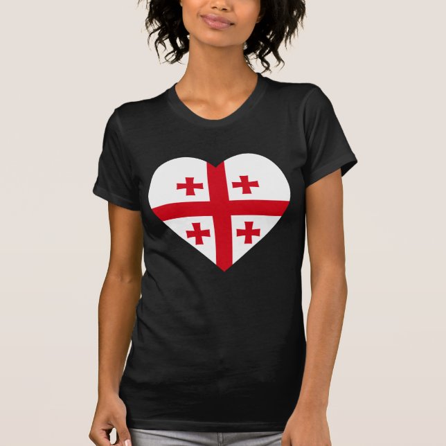 T-shirt Coeur de drapeau de la Géorgie (Devant)