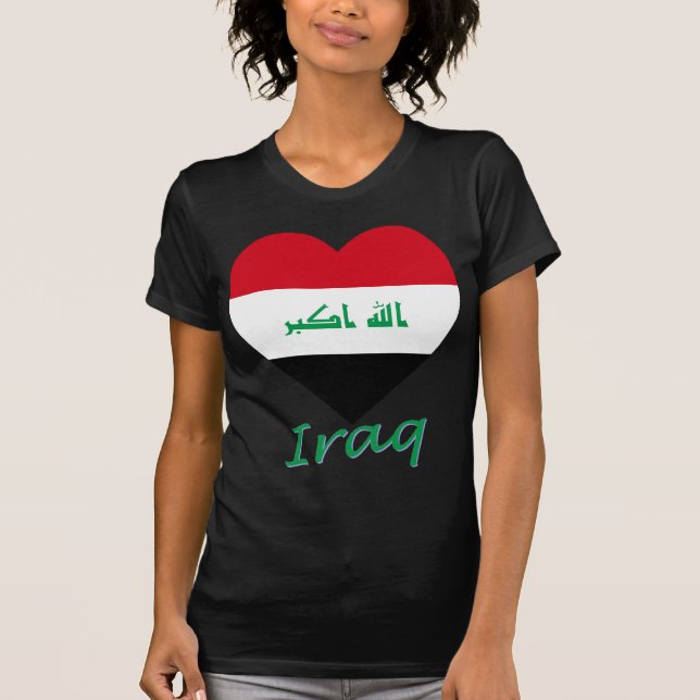 T-shirt Coeur de drapeau de l'Irak (Devant)
