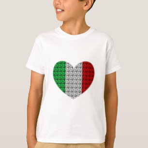 T-shirt Coeur de drapeau de l'Italie