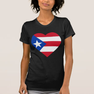 T-shirt Coeur de drapeau de Porto Rico
