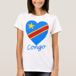T-shirt Coeur de drapeau de République Democratic du Cong