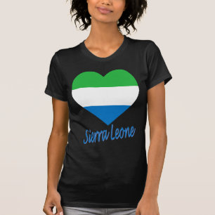 T-shirt Coeur de drapeau de Sierra Leone