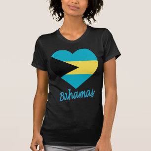 T-shirt Coeur de drapeau des Bahamas