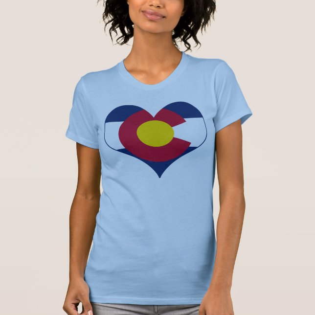 T-shirt Coeur de drapeau du Colorado (Devant)