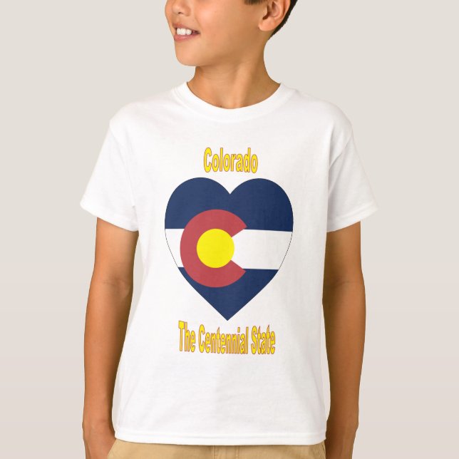 T-shirt Coeur de drapeau du Colorado (Devant)