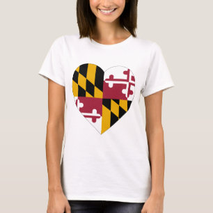 T-shirt Coeur de drapeau du Maryland