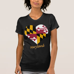 T-shirt Coeur de drapeau du Maryland
