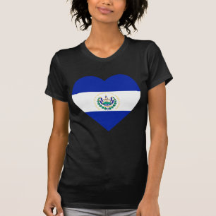 T-shirt Coeur de drapeau du Salvador