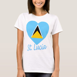 T-shirt Coeur de drapeau du St Lucia