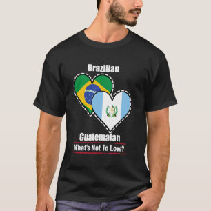 T-shirt Coeur de drapeaux guatémaltèques brésiliens Qu'est