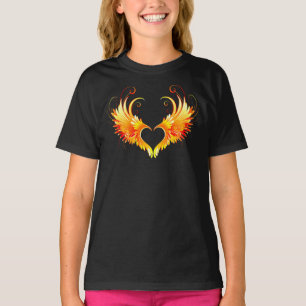 T-shirt Coeur de feu ange avec ailes