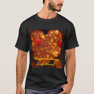 T-shirt Coeur de feuille d'automne vibrant