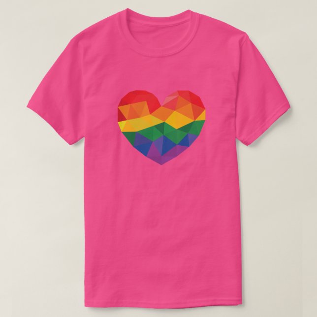 T-shirt Coeur de fierté LGBT géométrique (Design devant)
