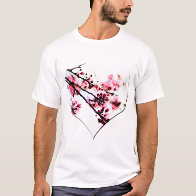 T-shirt Coeur de fleurs de cerisier (Devant)