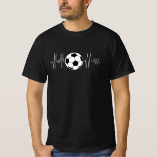 T-shirt Coeur de football, battement de coeur du ballon de