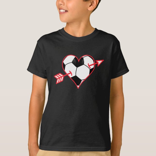 T-shirt Coeur de football La Saint-Valentin des Garçons Fi (Devant)