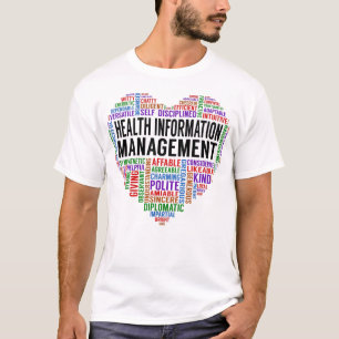 T-shirt Coeur de gestion de l'information sur la santé