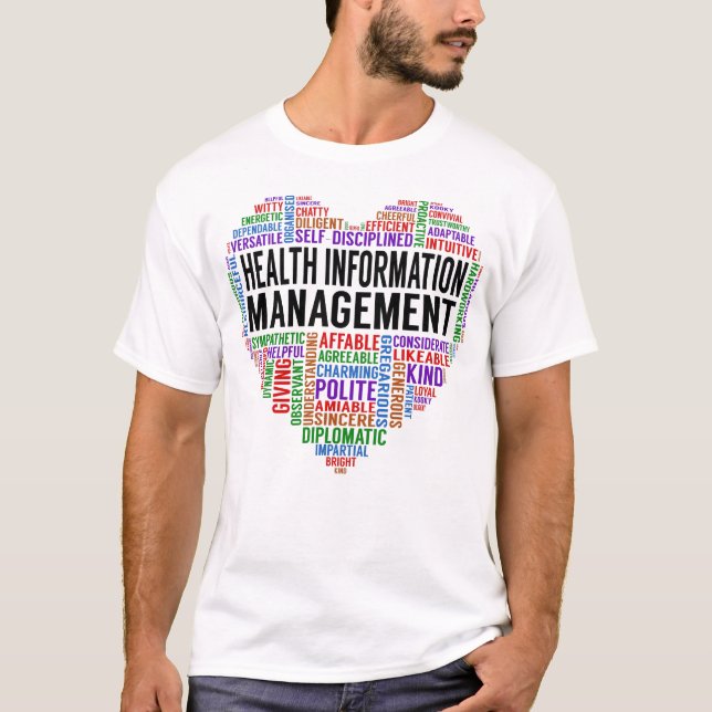 T-shirt Coeur de gestion de l'information sur la santé (Devant)
