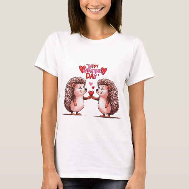 T-shirt Cœur de hérisson - Amour de la Saint-Valentin (Devant)