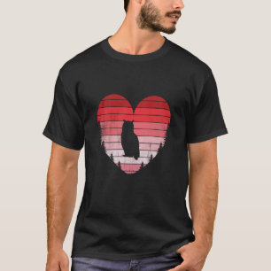 T-shirt Cœur de hibou Amour Saint-Valentin Vintage Rétro C