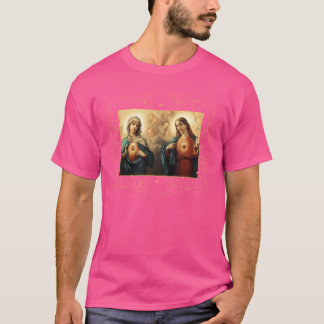 T-shirt Coeur De Jésus Et Immaculé Image Du Coeur Jésus
