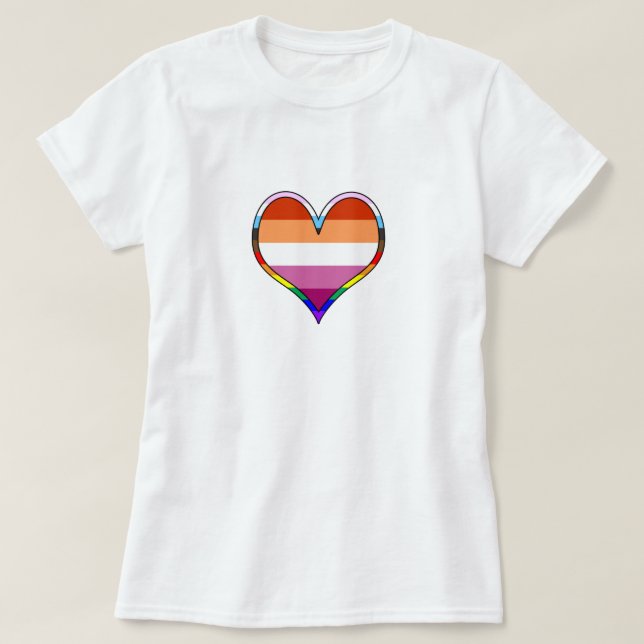 T-shirt Coeur de la fierté lesbienne (Design devant)