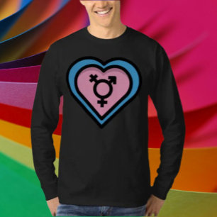 T-shirt Coeur de la Trans Pride longue chemise à manches