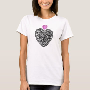 T-shirt COEUR DE LAME CUPID, rose noir et blanc