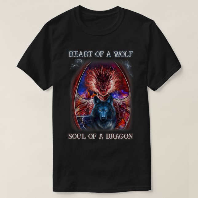 T-shirt Coeur De L'Âme De Loup D'Un Dragon - Dragon Cool - (Design devant)